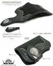 画像5: 【diosbras-ディオブラス-】透かし彫りカービングINパイソン　シャークスキン　サメ革　レザーハーフウォレット　バイカーウォレット　コンチョ　本革サドルレザー　二つ折り財布　シルバー９２５　ショートウォレット【CPA】【SS】 (5)