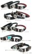 画像2: 【diosbras-ディオブラス-】レザーブレスレット　シルバーコンチョ　　フリーサイズ　ブラック　黒　本革　牛革　レザー編みこみブレス　ターコイズ　オニキス【SA】 (2)