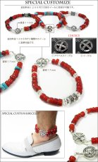 画像3: 【diosbras-ディオブラス-】【全国送料無料】フェザー　アラベスク　アンクレット　ビーズ　ホワイトハーツ　オールドビーズ　ターコイズ　オニキス　水晶　メディスンホイール　キーフック　フリーサイズ【ＳＡ】　　【シルバービーズ小】 (3)
