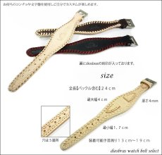 画像2: 【diosbras-ディオブラス-】本革サドルレザー バイカーズ ブレスウォッチ ベルト　コンチョ　レザーウォッチ　牛革　腕時計　Mサイズ【SA】 (2)