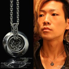 画像1: 2連プレートペンダント　アラベスク　唐草　ネックレス　シルバー９２５　チェーンセット【全国送料無料】【diosbras-ディオブラス】 (1)