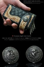 画像2: diosbrasオリジナル　ライオン　コイン　コンチョ　プレミアム　【S】 シルバー９２５　（ネジ式）レザー　ロング　二つ折り　財布　ウォレット　サイフ　メンズ　レディース【diosbras-ディオブラス-】【メール便送料無料】【品番pm】 (2)