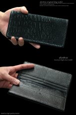 画像2: 【diosbras-ディオブラス-】本革 サメ革 シャーク スキン ロングウォレット サメ 財布 レザーウォレット 鮫 ロングウォレット 鮫皮 ウォレット　バイカー ヌメ革 長財布 シンプルスタイル 財布内側 本牛革 wallet サイフ サメ皮 鮫革【SS】 (2)