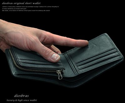 画像1: 【diosbras-ディオブラス-】本革サドルレザー ブラック 黒 ショートウォレット 二つ折り財布シンプルスタイル 財布 /内側本牛革/wallet/サイフ 【SA】
