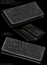 画像1: 【diosbras-ディオブラス-】本革 サメ革 シャーク スキン ロングウォレット サメ 財布 レザーウォレット 鮫 ロングウォレット 鮫皮 ウォレット　バイカー ヌメ革 長財布 シンプルスタイル 財布内側 本牛革 wallet サイフ サメ皮 鮫革【SS】 (1)