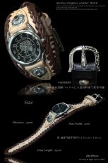 画像5: 【diosbras-ディオブラス-】本革サドルレザー バイカーズ ブレスウォッチ 　コンチョ　レザーウォッチ　牛革腕時計　　Mサイズ　ナチュラル【SA】 (5)