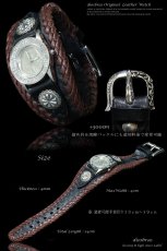 画像5: 【diosbras-ディオブラス-】本革サドルレザー バイカーズ ブレス バイカー　ウォッチ 　コンチョ　レザーウォッチ　牛革腕時計　Mサイズ　黒　茶【SA】 (5)