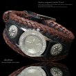 画像3: 【diosbras-ディオブラス-】本革サドルレザー バイカーズ ブレス バイカー　ウォッチ 　コンチョ　レザーウォッチ　牛革腕時計　Mサイズ　黒　茶【SA】 (3)