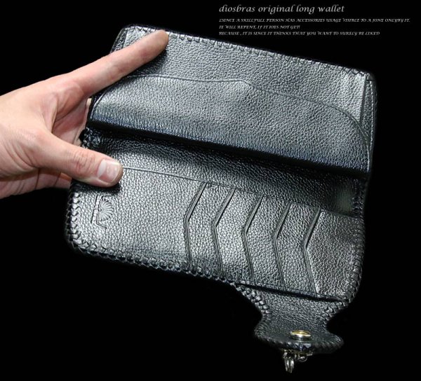 画像5: 【diosbras-ディオブラス-】エイ革　カットスティングレイ　スティングレーバイカーウォレット　コンチョ　本革サドルレザー　財布　シルバー９２５【CE】