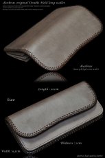 画像4: 【diosbras-ディオブラス-】本革サドルレザーバイカーズウォレット　 財布　レザーウォレット　ロングウォレット　ウォレット　バイカー　ヌメ革　長財布　/牛革財布シルバー９２５コンチョ/長財布 ダブルホールドコンチョ【SA】【ブラウン・茶】 (4)
