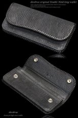 画像5: 【diosbras-ディオブラス-】本革　サメ革　シャークスキン　鮫革　バイカーズウォレット　 財布　レザーウォレット　ロングウォレット　ウォレット　バイカー　長財布　牛革 シルバー９２５コンチョ 長財布【SS】【ブラック・黒】 (5)