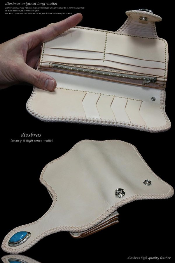 画像5: 【diosbras-ディオブラス-】レザーウォレット　バイカーウォレット　ロングウォレット　コンチョ　【diosbras-ディオブラス-】サドルレザー　財布　シルバー９２５　バイカーズウォレット【SA】