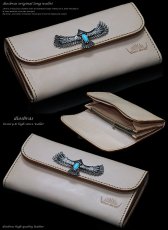 画像6: 【diosbras-ディオブラス-】本革サドルレザーシンプルデザイン大容量バイカーウォレット　コンチョ　本革ナチュラルサドルレザー　財布　シルバー９２５【SA】 (6)