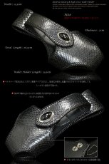 画像3: 【diosbras-ディオブラス】バイカーズ ウォレットホルダー 本革 ブラック　黒蛇　ダイヤモンドパイソン　蛇革　ヘビ　シンプルホルダー【ロングウォレット用】 (3)