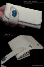 画像2: 【diosbras-ディオブラス-】本革サドルレザー大容量財布バイカーウォレット　コンチョ　本革ナチュラルサドルレザー　財布　シルバー９２５【SA】 (2)