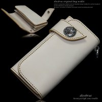 【diosbras-ディオブラス-】本革サドルレザー大容量財布バイカーウォレット　コンチョ　本革ナチュラルサドルレザー　財布　シルバー９２５【SA】
