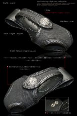 画像2: 【diosbras-ディオブラス】バイカーズ ウォレットホルダー 本革 シャークスキン シンプルホルダー【ロングウォレット用】 (2)