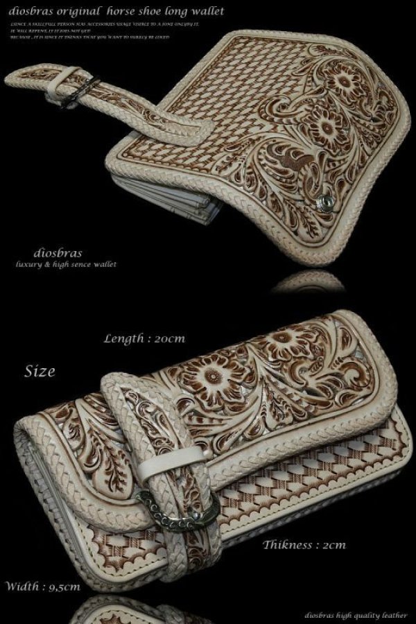 画像4: 【diosbras-ディオブラス-】本革 透かし彫り カービング パイソン 蛇革 ヘビ サドルレザーバイカーズウォレット 馬蹄  バックル ホースシュー 財布 レザーウォレット ロングウォレット ウォレット バイカー ヌメ革 長財布 シルバー925コンチョ【SA】