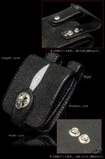 画像2: 【diosbras-ディオブラス-】メディスンバッグ 本革 スティングレイ エイ革 サドルレザー メディスンバック /バイカーズ/牛革/ウェストバック/シルバー９２５/コンチョ/スティングレイ ガルーシャ (2)