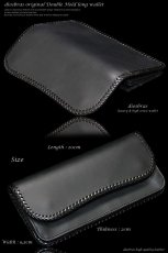 画像3: 【diosbras-ディオブラス-】本革サドルレザーバイカーズウォレット　 財布　レザーウォレット　ロングウォレット　ウォレット　バイカー　ヌメ革　長財布　/牛革財布シルバー９２５コンチョ/長財布 ダブルホールドコンチョ【SA】【ブラック・黒】 (3)