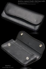 画像4: 【diosbras-ディオブラス-】本革サドルレザーバイカーズウォレット　 財布　レザーウォレット　ロングウォレット　ウォレット　バイカー　ヌメ革　長財布　/牛革財布シルバー９２５コンチョ/長財布 ダブルホールドコンチョ【SA】【ブラック・黒】 (4)