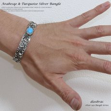 画像3: 【シルバーバングル】【シルバーアクセサリー】ターコイズ シルバーアクセサリー メンズ シルバーバングル ブレスレット シルバー925 メンズアクセサリー プレゼントに人気 送料無料【diosbras-ディオブラス-】 (3)