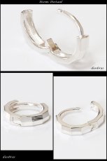 画像2: フープピアス 　リング　シルバー９２５　ピアス メンズ レディース 激安ピアス イヤリング アクセサリー【フープ】本物シルバー９２５◇片方ピアス メンズ レディース　鏡面　ミラーカット 【小】 (2)