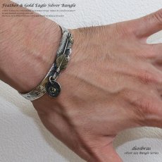画像3: 【シルバーバングル】【シルバーアクセサリー】イーグル　フェザー　ホイール　シルバーアクセサリー メンズ シルバーバングル ブレスレット シルバー925 メンズアクセサリー プレゼントに人気 送料無料【diosbras-ディオブラス-】 (3)