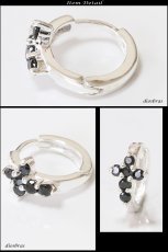画像2: 本物シルバー９２５◇ 　ライン　RING　フープピアス クロス　十字架　◇片方ピアス メンズ レディース ブリリアンカット　多角カッティング　リングデザイン　シルバー９２５　フープピアス (2)