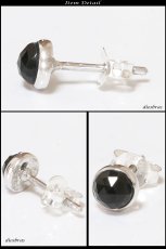 画像2: 【オニキス ピアス】本物シルバー925/　ピアス 片方 パワーストーン/ピアス片耳・片方販売ピアス メンズ レディース ブリリアントカット　≪小≫ (2)