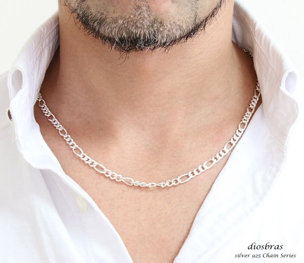 画像3: 【シルバーチェーン】シルバーフィガロチェーン 幅4.9mm 45cm ネックレス チェーン シルバー925 SILVER Necklace chain 銀 鎖 首飾り フィガロ【メール便無料】【ギフトOK】 シルバー925チェーン シルバーネックレスチェーン