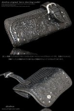 画像2: レザーウォレット 長財布 バイカーズウォレット 本革 革財布 カービング ウォレット  ロングウォレット レザー メンズ 牛革 蛇革 パイソン サドルレザー 誕生日プレゼント バイカー ライダースウォレット 男性 ヘビ 皮財布 天然皮革 ハンドメイド お財布【CPA】 (2)