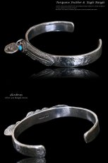 画像2: 【シルバーバングル】【シルバーアクセサリー】ターコイズ フェザー　イーグル　シルバーアクセサリー メンズ シルバーバングル ブレスレット シルバー925 メンズアクセサリー プレゼントに人気 送料無料【diosbras-ディオブラス-】 (2)