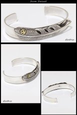 画像2: 【シルバーバングル】【シルバーアクセサリー】イーグル　フェザー　羽根　ゴールド　ホイール　シルバーアクセサリー メンズ シルバーバングル ブレスレット シルバー925 メンズアクセサリー プレゼントに人気 送料無料【diosbras-ディオブラス-】 (2)