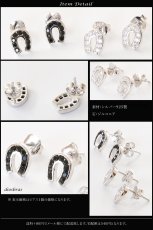 画像2: 【ジルコニア ピアス】馬蹄　ホースシュー　ジルコニア　ブラック　ホワイト　本物シルバー925/　ピアス 丸 片方 パワーストーン/ピアス片耳・片方販売ピアス メンズ レディース (2)