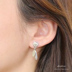画像3: 【メンズピアス】【シルバーアクセサリー】【シルバーピアス】●バラ売り（片耳のみ）■シャープでキレイめハードな横顔に！フェザー　イーグル　ブラック ジルコニア ゴールド　真鍮　ドロップピアス (3)