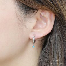 画像3: 【メンズピアス】【シルバーアクセサリー】【シルバーピアス】●バラ売り（片耳のみ）■シャープでネイティブな横顔に！トルコ石　ホワイトターコイズ　ターコイズ　太陽神　サンマーク　フェザー　イーグル (3)
