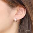 画像3: ジルコニア　リング　シルバー９２５　ピアス メンズ レディース 激安ピアス イヤリング アクセサリー【フープ】ライン　本物シルバー９２５◇片方ピアス メンズ レディース スクエア　四角　ひし形 (3)