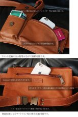 画像9: ボディバッグ 本革 ワンショルダーバッグ 革 メンズ ハンドメイド レザー | ボディーバッグ レザーバッグ ショルダーバッグ 牛革 ショルダーバック ショルダー ギフト　誕生日プレゼント バッグ ボディバック 大容量 ペットボトル ワンショルダー ストッパー付き (9)