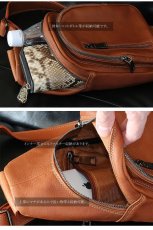 画像9: ボディバッグ 本革 ワンショルダーバッグ 革 メンズ ハンドメイド レザー | ボディーバッグ レザーバッグ ショルダーバッグ 牛革 ショルダーバック ショルダー ギフト　誕生日プレゼント バッグ ボディバック 大容量 ペットボトル ワンショルダー (9)