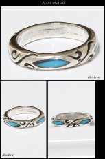 画像2: 【シルバーリング】【ターコイズ　リング】【シルバーアクセサリー】　アラベスク　ズニ族　インレイ　トルコ石　ネイティブ　インディアン　ナバホ　リング シルバーアクセサリー メンズ シルバーリング 指輪 シルバー925 メンズアクセサリー 大きいサイズ 送料無料 (2)