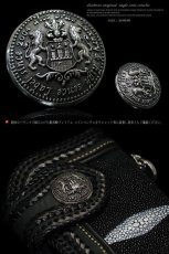 画像3: ライオン　コイン　コンチョ　プレミアム　【L】　財布　ウォレット　メンズ　真鍮製　ホワイトブラス　白真鍮　シルバー９２５　ネジ式　プレゼント ギフトに人気コンチョ/レザーウォレット/革バイカーズ【diosbras-ディオブラス-】【メール便送料無料！！】 (3)