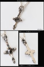 画像2: 【クロス　ペンダント トップ】スカル　骸骨　　ブラック　ジルコニア　ゴシック　シルバー925ペンダント/ペンダント トップ シルバー 925/ネックレス/ ネックレス メンズ レディース (2)