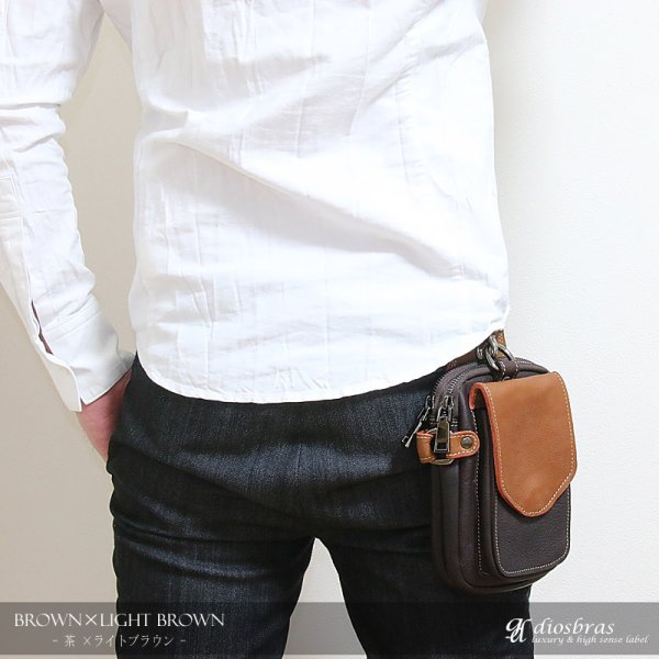 画像7: ウエストポーチ ウエストバッグ ヒップバッグ 本革 ベルトポーチ メンズ アイコスケース付き IQOS ヒップバック ハンドメイド レザー|ウォレットホルダー 牛革 誕生日 ウェストポーチ バッグ ベルト通しウエストバッグ ウエストポーチ ポーチ 彼氏のプレゼントにおススメ