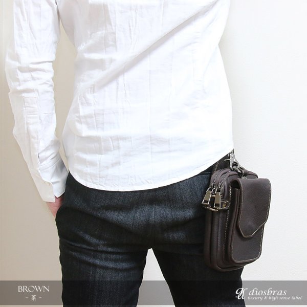 画像6: ウエストポーチ ウエストバッグ ヒップバッグ 本革 ベルトポーチ メンズ アイコスケース付き IQOS ヒップバック ハンドメイド レザー|ウォレットホルダー 牛革 誕生日 ウェストポーチ バッグ ベルト通しウエストバッグ ウエストポーチ ポーチ 彼氏のプレゼントにおススメ