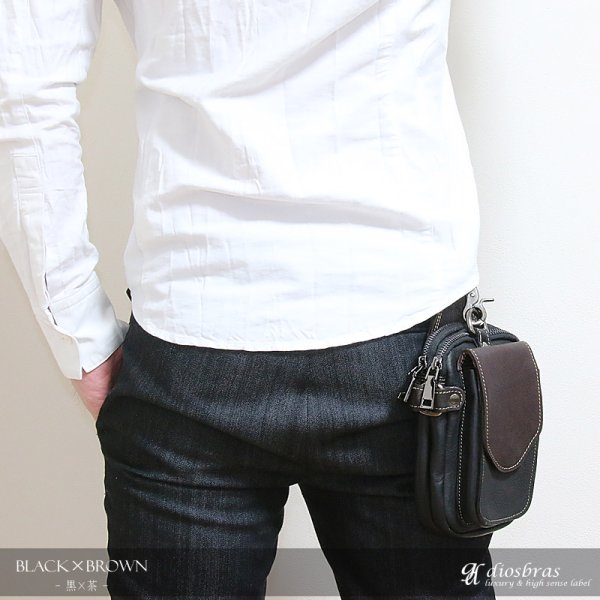 画像8: ウエストポーチ ウエストバッグ ヒップバッグ 本革 ベルトポーチ メンズ アイコスケース付き IQOS ヒップバック ハンドメイド レザー|ウォレットホルダー 牛革 誕生日 ウェストポーチ バッグ ベルト通しウエストバッグ ウエストポーチ ポーチ 彼氏のプレゼントにおススメ