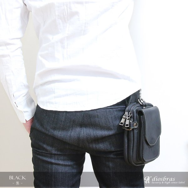 画像5: ウエストポーチ ウエストバッグ ヒップバッグ 本革 ベルトポーチ メンズ アイコスケース付き IQOS ヒップバック ハンドメイド レザー|ウォレットホルダー 牛革 誕生日 ウェストポーチ バッグ ベルト通しウエストバッグ ウエストポーチ ポーチ 彼氏のプレゼントにおススメ