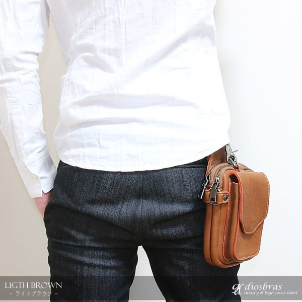 画像4: ウエストポーチ ウエストバッグ ヒップバッグ 本革 ベルトポーチ メンズ アイコスケース付き IQOS ヒップバック ハンドメイド レザー|ウォレットホルダー 牛革 誕生日 ウェストポーチ バッグ ベルト通しウエストバッグ ウエストポーチ ポーチ 彼氏のプレゼントにおススメ