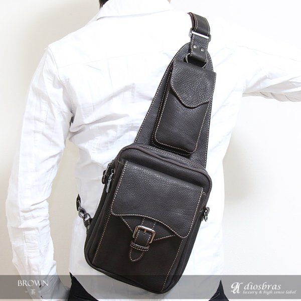 画像5: ボディバッグ 本革 ワンショルダーバッグ 革 メンズ ハンドメイド レザー | ボディーバッグ レザーバッグ ショルダーバッグ 牛革 ショルダーバック ショルダー ギフト　誕生日プレゼント バッグ ボディバック 大容量 ペットボトル ワンショルダー