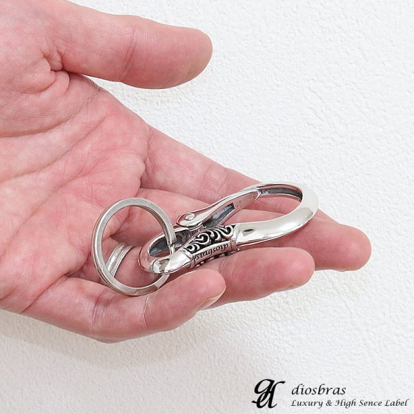 画像10: カラビナ キーリング キーホルダー キーフック　キーチェーン 牛革　レザー　本革　シャックル シルバー９２５　silver 925　真鍮　白真鍮　ＢＲＡＳＳ　ブラス　釣り針フック ウォレット　財布　バイカー　ライダース　ウォレットチェーン【diosbras-ディオブラス-】